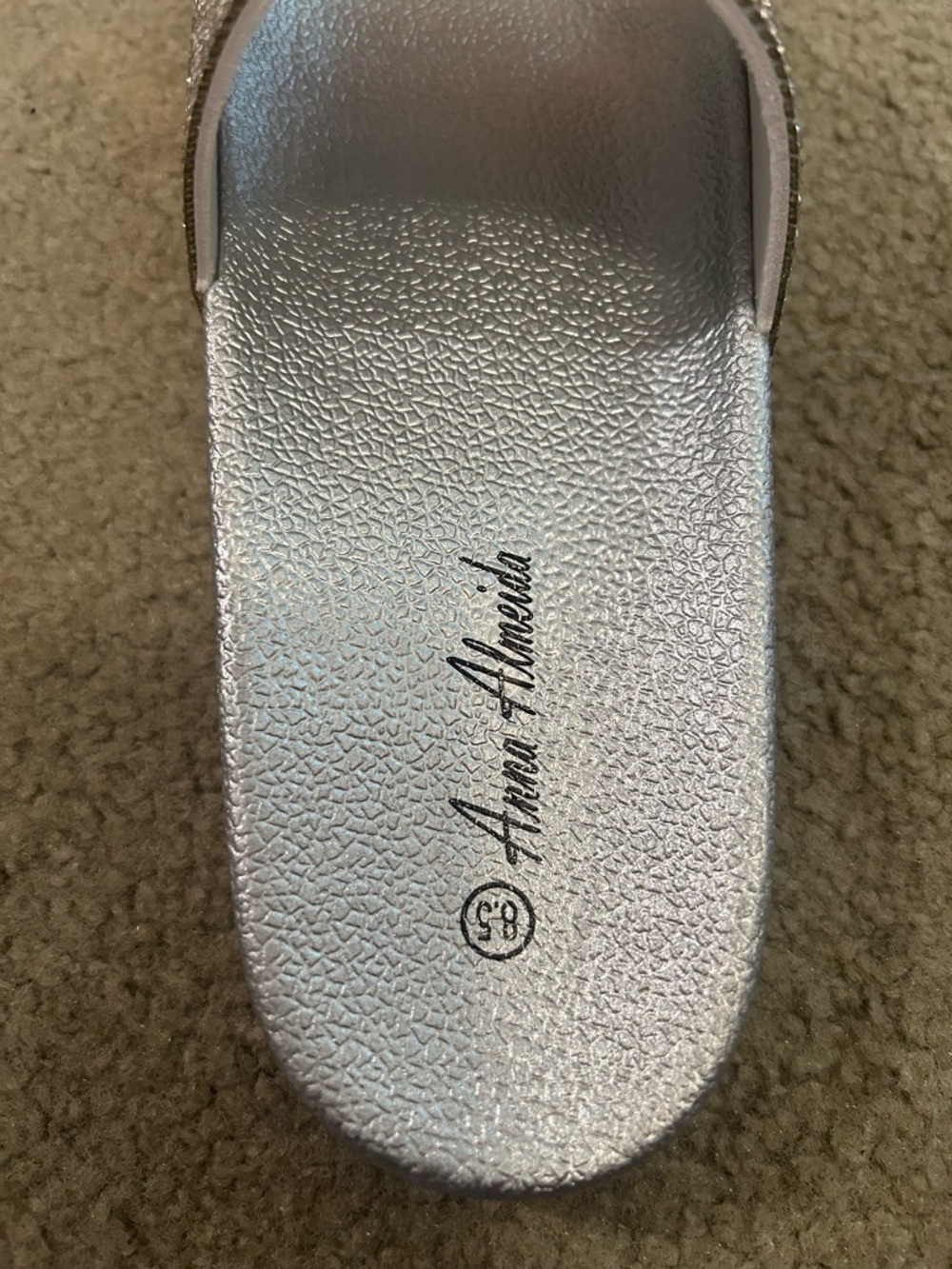 Anna Almeida Silver Rhinestone Slides - Picture 3 of 4